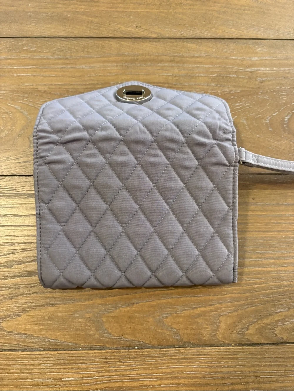 Vera Bradley Quilted Lavender Wristlet Card Holder with Turn-Lock